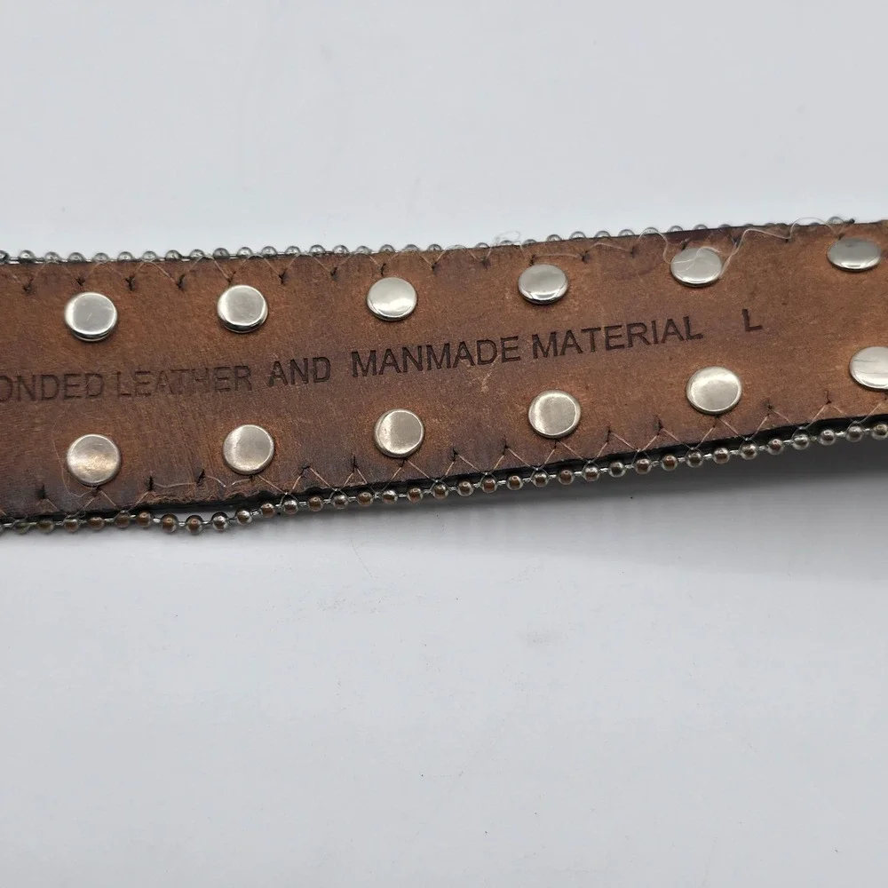 Unbranded Western Belt Womens XL‎ Brown Rhinestone Bling Croc Embossed Cowgirl